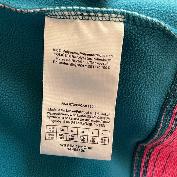 Burton Columbo Spellout full zip pink teal hoodie jacket fleece interior small - Picture 6 of 7